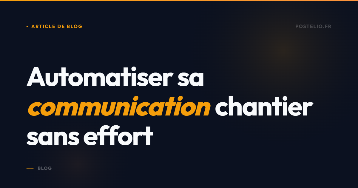 Gagnez 4h par semaine : automatisez votre comm chantier